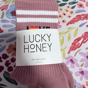 Lucky Honey Tall Tube Sock, Mauve